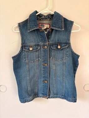 Old Navy Denim Vest Womens small Sleeveless Button Front